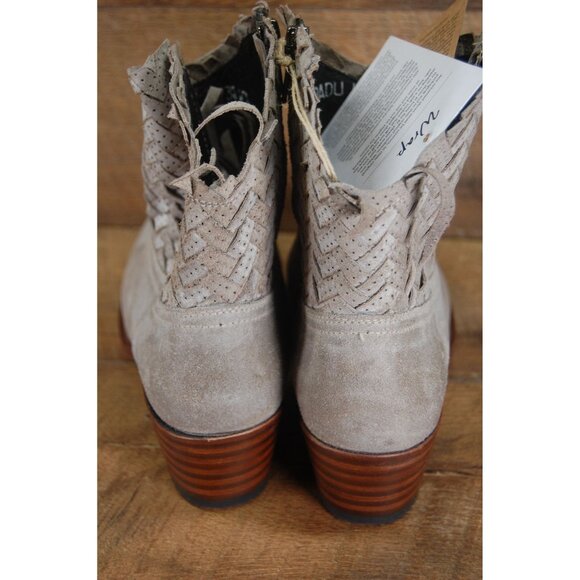 NWT Sendra Good Year Welted Leather Boots Ankle Bootie Women's 40 Gray Zip Braid - Picture 5 of 10